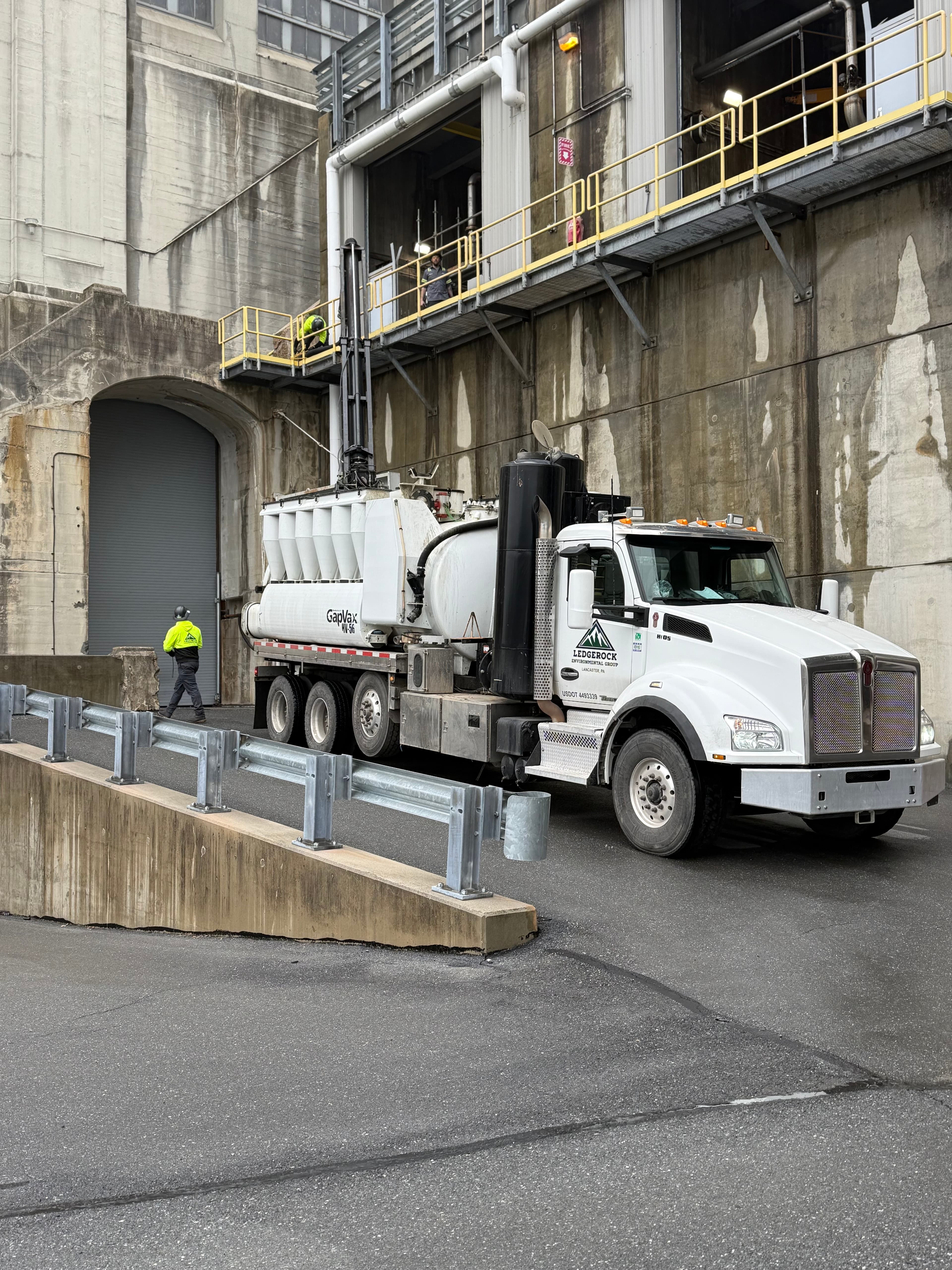 Ledgerock vac truck at industrial facility